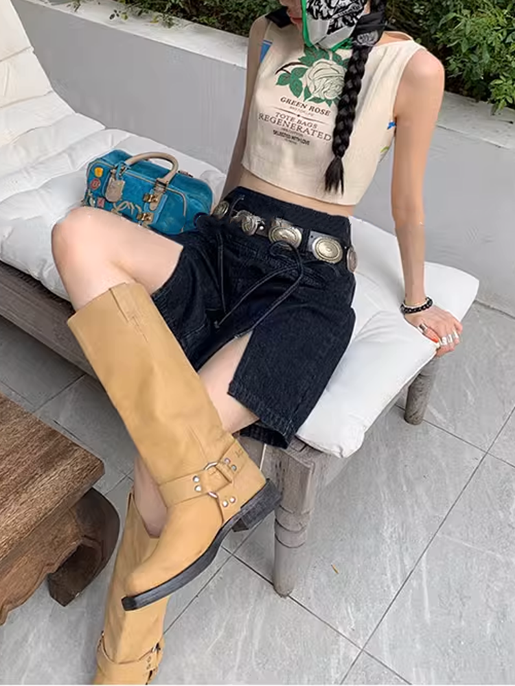 ツイルデニムショートパンツ