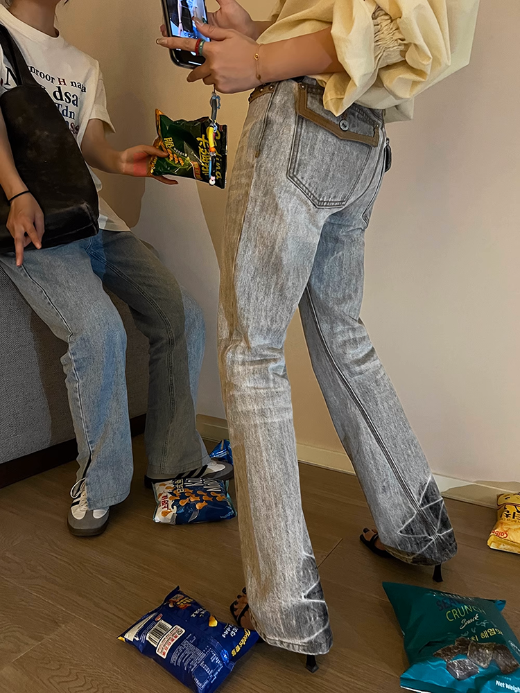 レトロリベットデニムパンツ