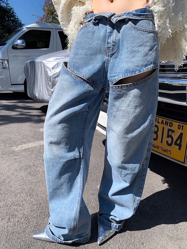 ビサイドスリットデニムパンツ