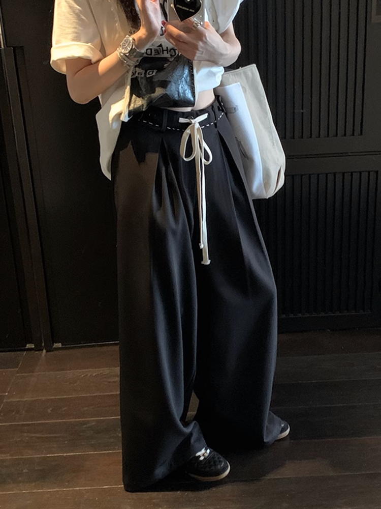 ウエストストレッチワイドレッグパンツ