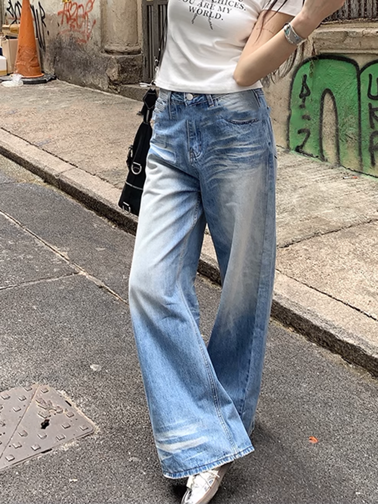 グラデーションカラーオールドデニムジーンズ