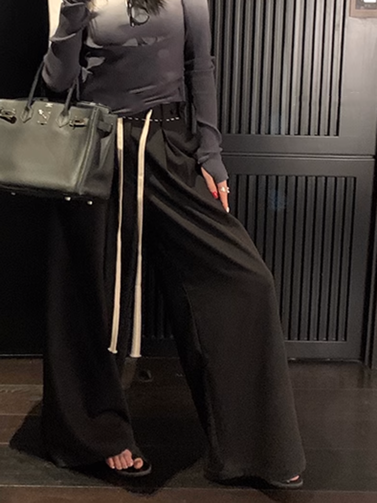 ウエストストレッチワイドレッグパンツ