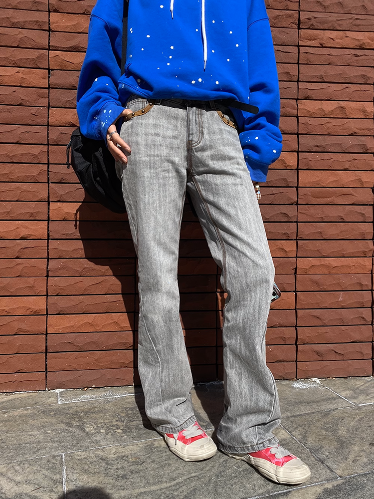 レトロリベットデニムパンツ