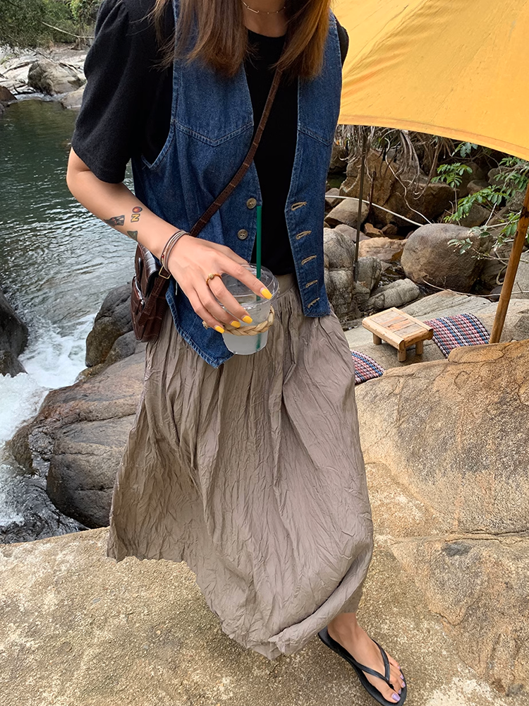 リンクルロングスカート