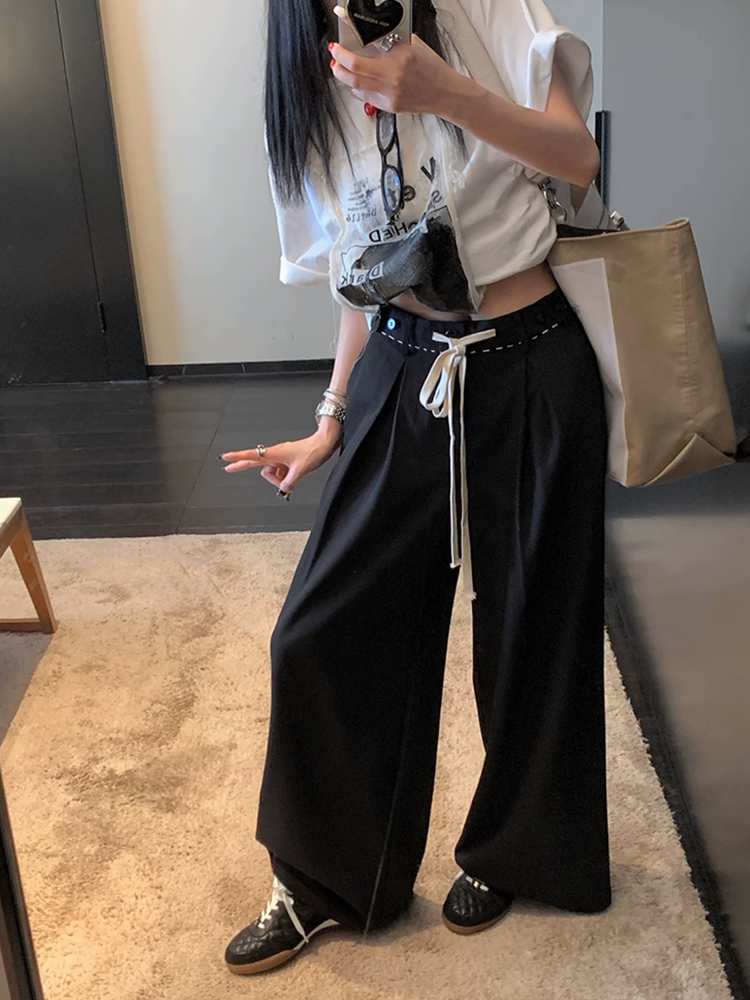 ウエストストレッチワイドレッグパンツ