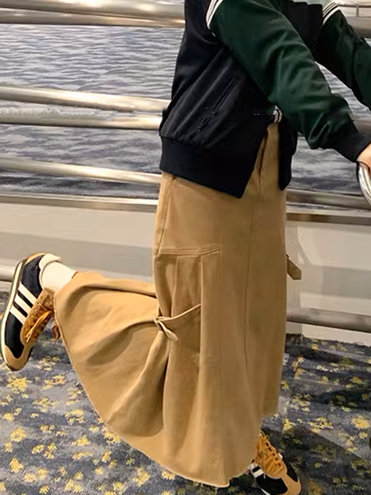 サイドプリーツデニムスカート