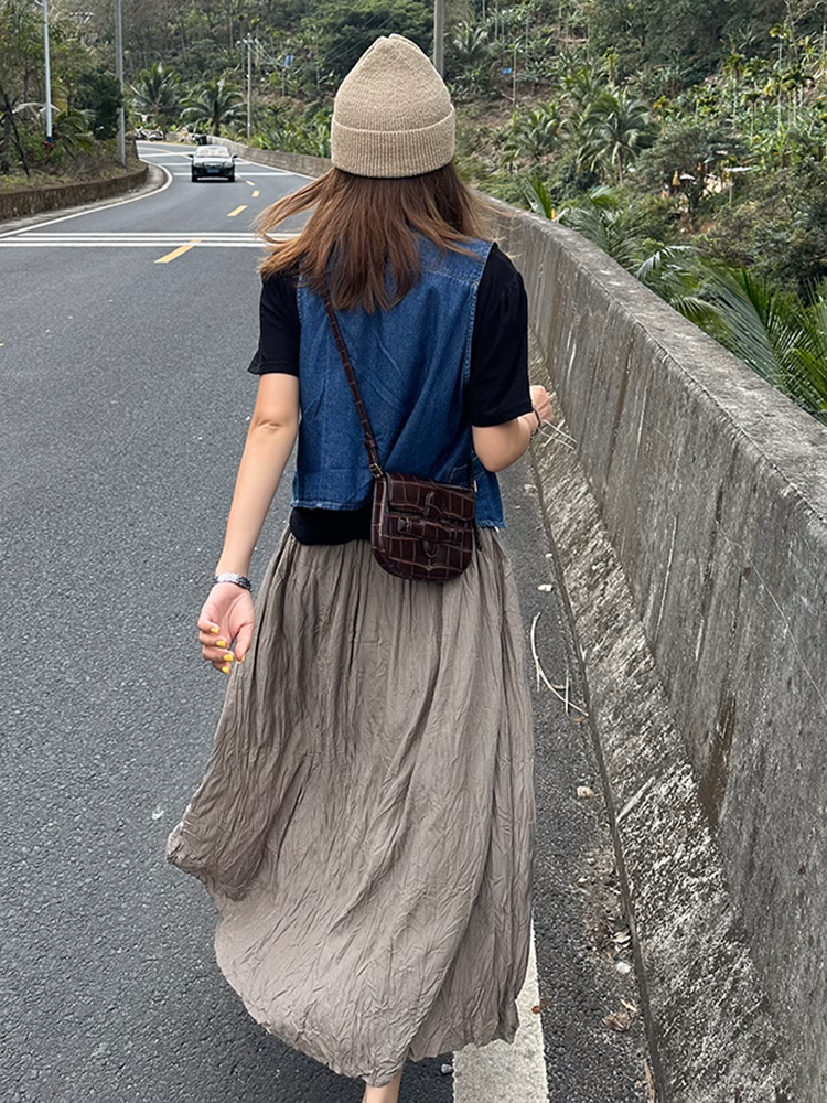 リンクルロングスカート