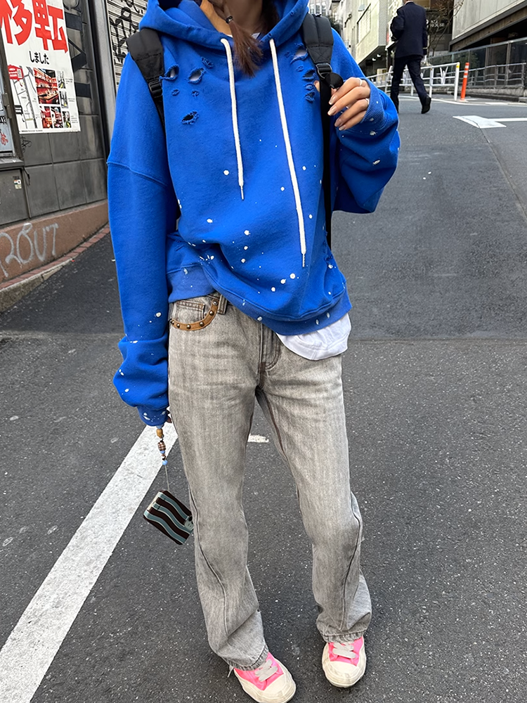 レトロリベットデニムパンツ