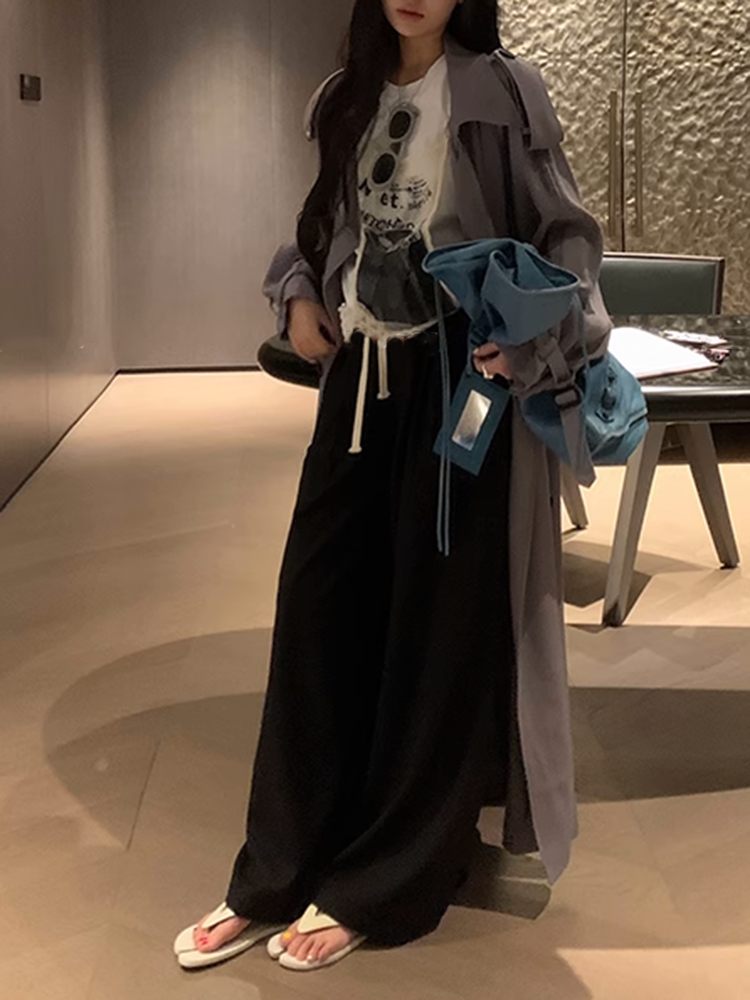 ウエストストレッチワイドレッグパンツ
