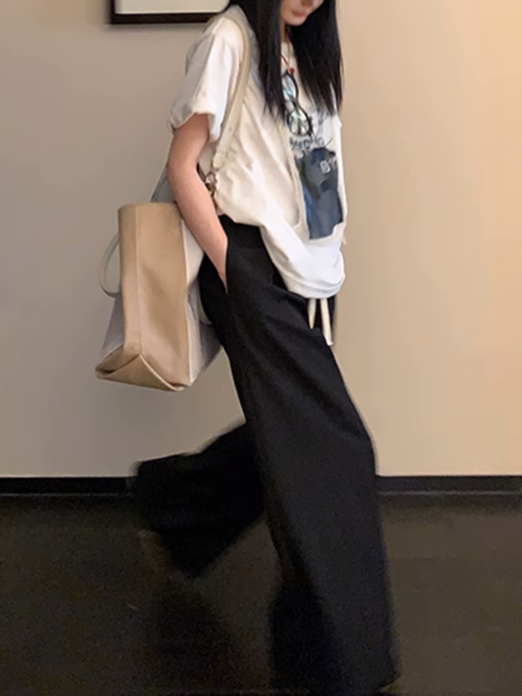 ウエストストレッチワイドレッグパンツ