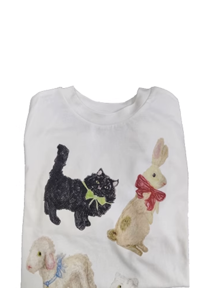 ユニークCATアニマルグラフィックTシャツ