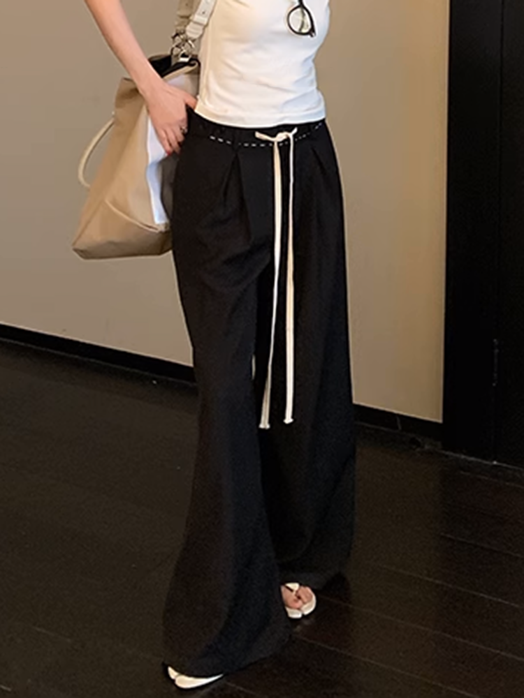 ウエストストレッチワイドレッグパンツ