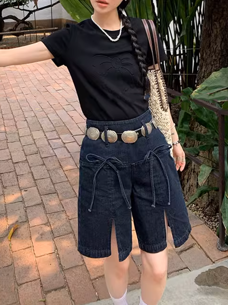 ツイルデニムショートパンツ