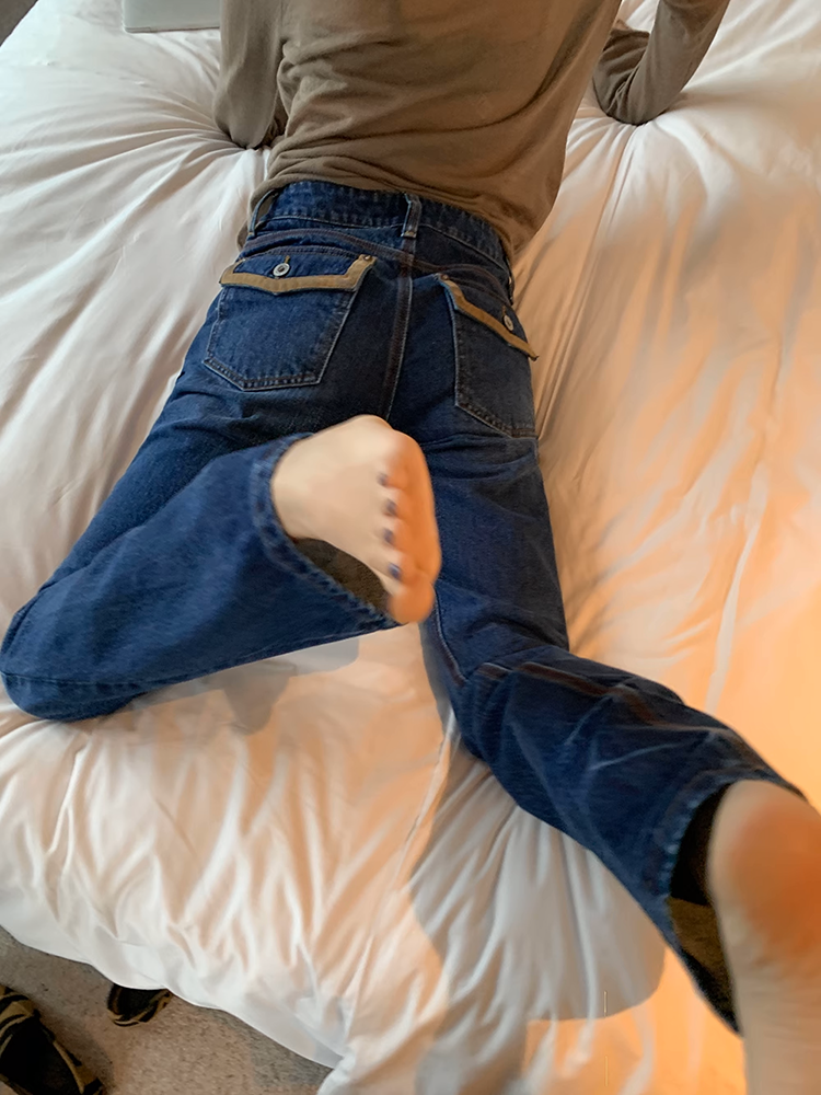 レトロリベットデニムパンツ