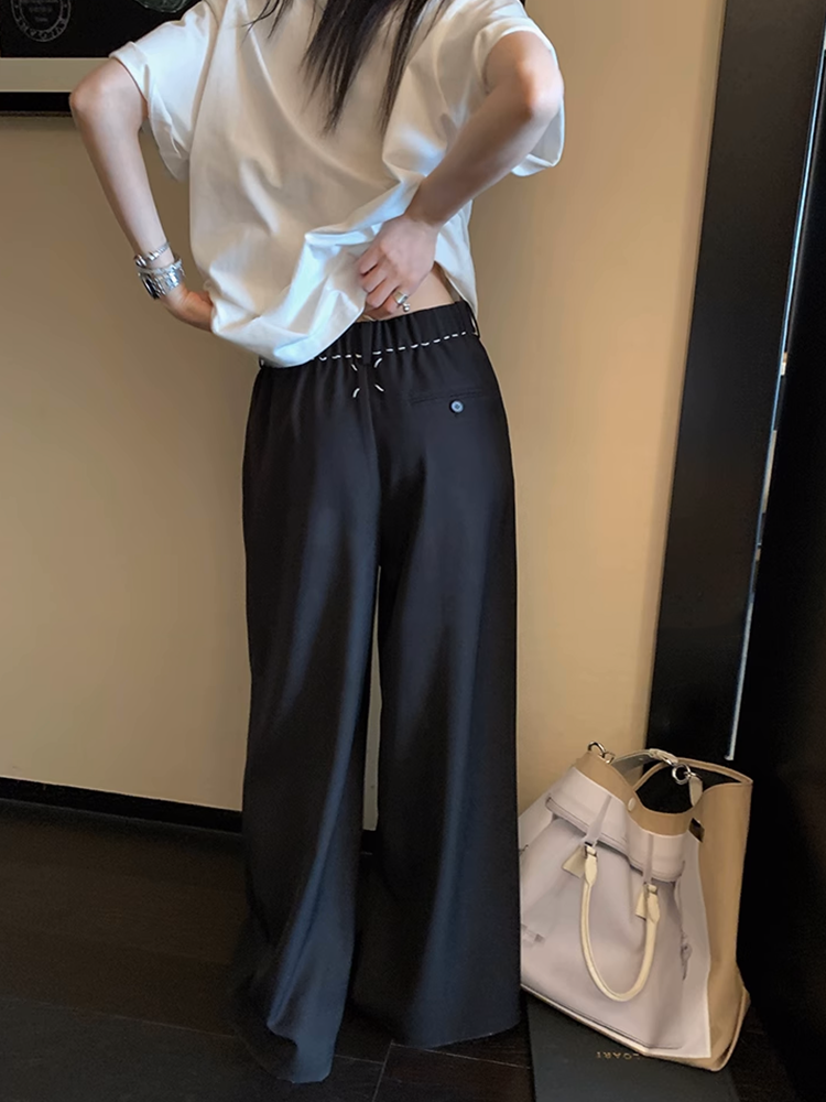 ウエストストレッチワイドレッグパンツ