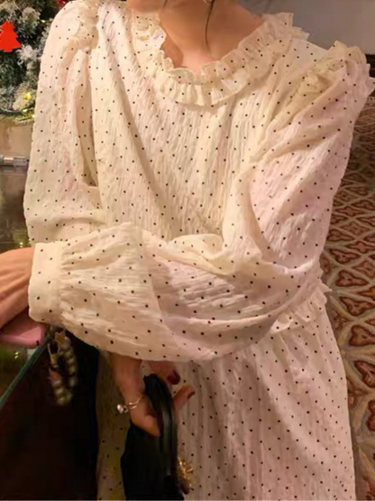 フラワーフリルロングワンピース